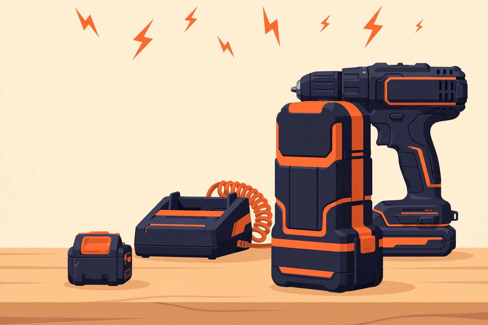 Illustration comparing a small battery pack with a larger battery pack